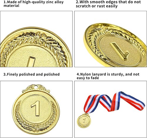GOLDGE 18 Award Medals - Perfect for Sports, Competitions & Events - 2 Inches | Set of 18 in Gold, Silver & Bronze