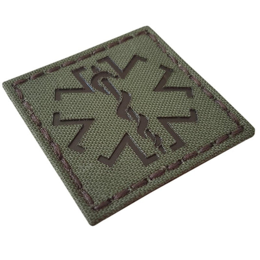EMS Medic 2x2 Skull SAR Safety Tactical Morale Hook Patch (OD Green)