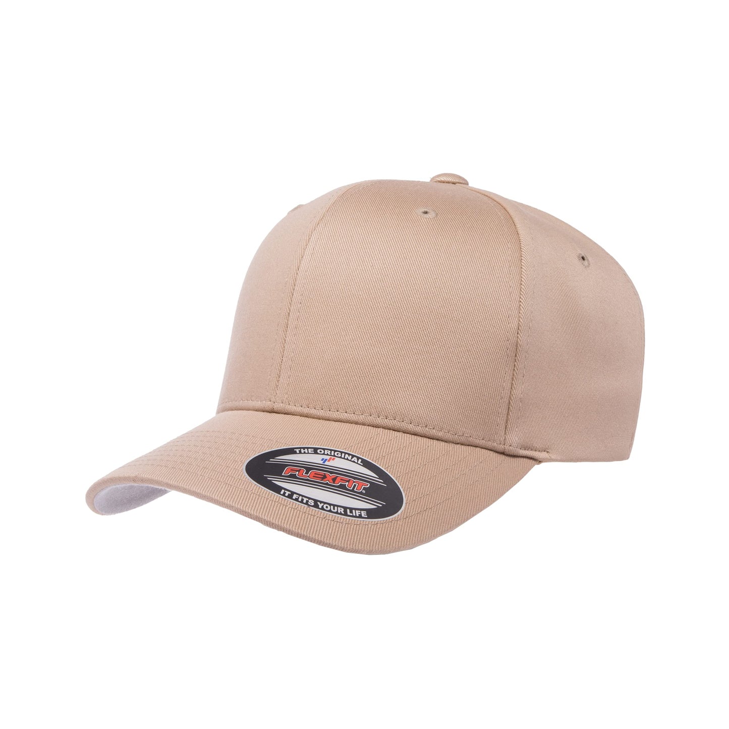Flexfit Men's Wooly Combed Twill Fitted Baseball Cap, Khaki, Large-X-Large