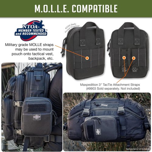 MAXPEDITION Beefy Pocket Organizer - Compact MOLLE-Compatible Tactical Pouch for Everyday Carry Gear Storage