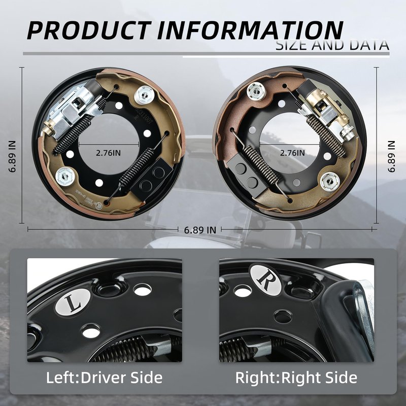 Mixopoly Golf Cart Brake Assembly for Yamaha G14 G16 G19 G20 G21 G22 and EZGO TXT PDS/Medalist 1996-UP, Replace OEM JN6-F7290-03-00, JN6-F7280-03-00, 70998-G01, 70998-G02
