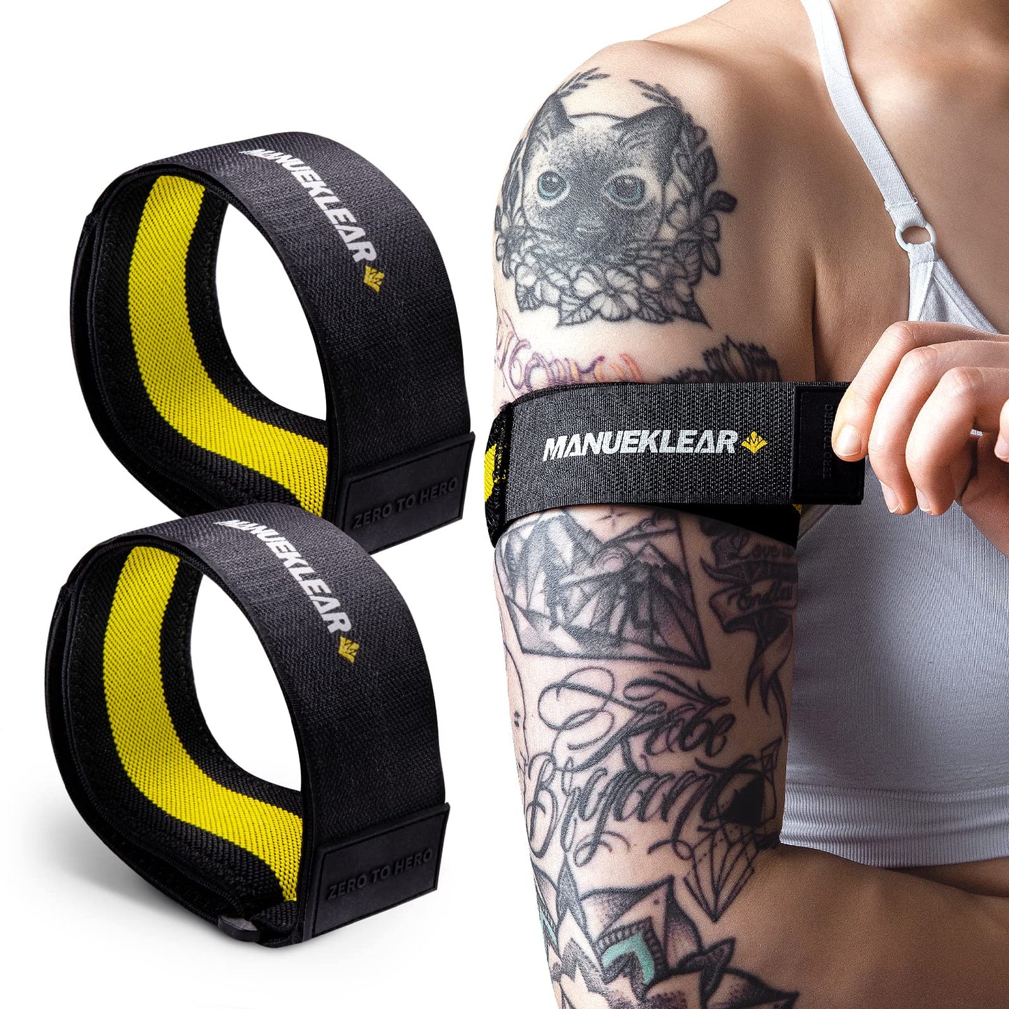 MANUEKLEAR Blood Flow Restriction Bands for Women Glutes Leg, Booty Bands for Women Butt Lift, BFR Occlusion Thigh Bands for Workout Squat Hip Building