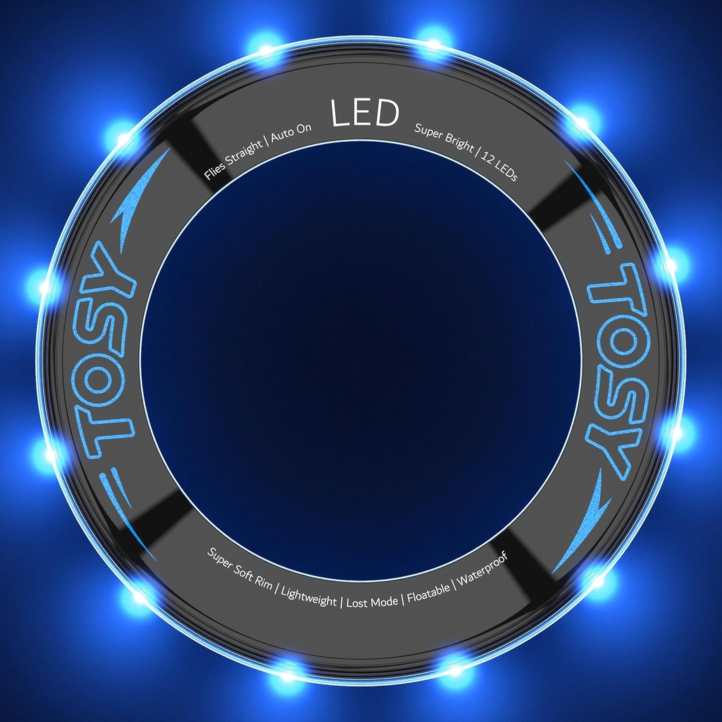 TOSY Flying Ring Bundle - 6-Pack with 12 Super Bright LEDs in Blue, Green, and Red