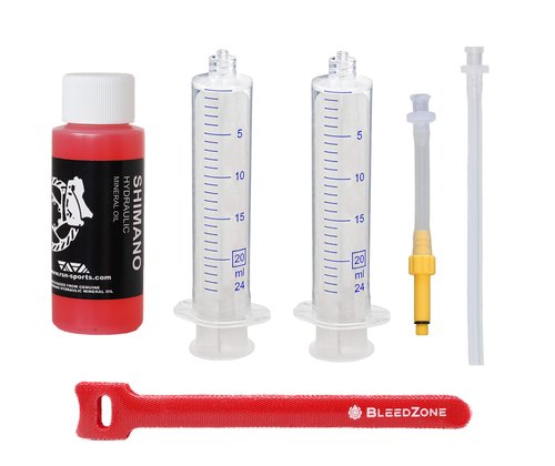 BleedZone for Shimano Brakes Bleed Kit, Bike Hydraulic Brake Kit with 60ml Mineral Oil and Syringe - Fits with Shimano Bike, Mountain Bicycle