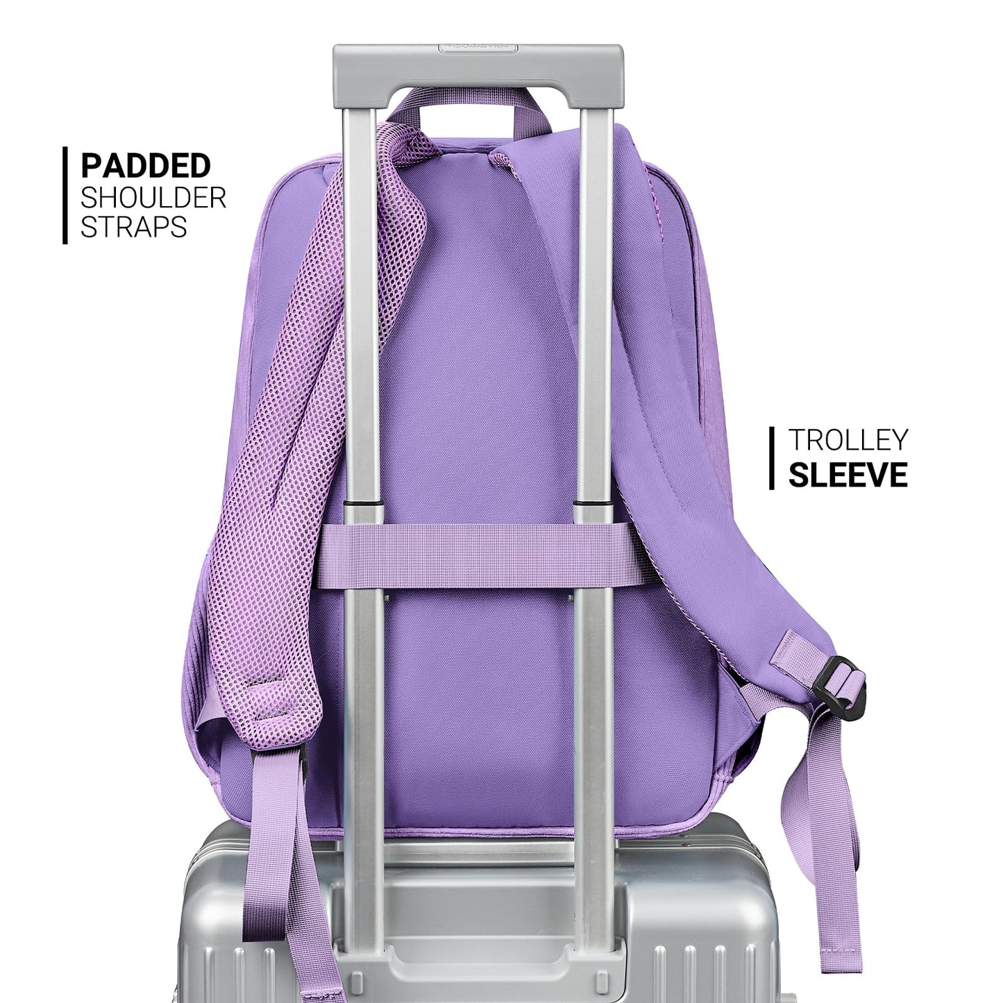 ZORFIN 26L Backpack for College, and Travel: Corduroy Bookbag - Deep Purple