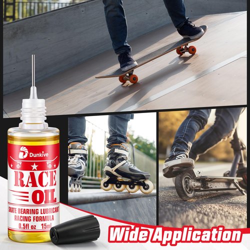 Dunkive Skateboard Bearing Lube, Super Smooth Longboard Bearing Oil for Skateboards, Longboards, Scooters and Roller Skates (2 Pack)