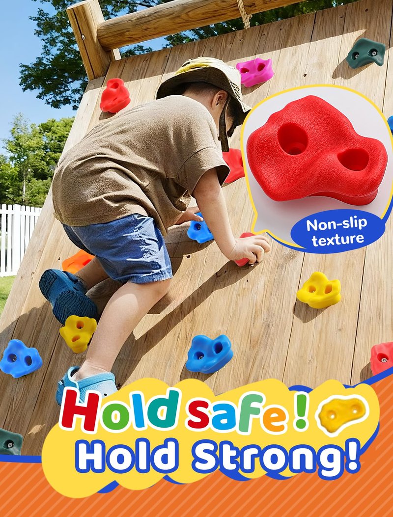 Trymaker Rock Climbing Holds, 15PCS Climbing Wall for Kids, Climbing Set for Adult Indoor and Outdoor(Small Size)