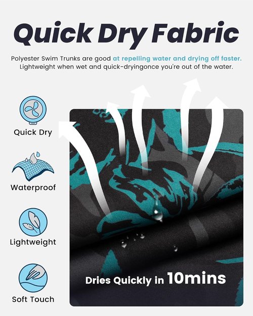 Maamgic Men's Swim Trunks - Quick Dry Swim Shorts with Mesh Lining | Funny Bathing Suits, 7-Inch