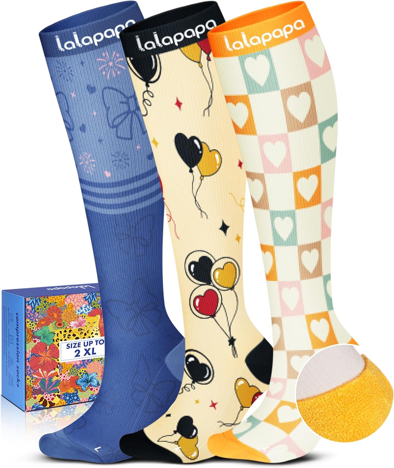 Skiennix Cute Compression Socks for Women - 3 Pairs 20-30 mmHg Graduated Support for Daily Wear