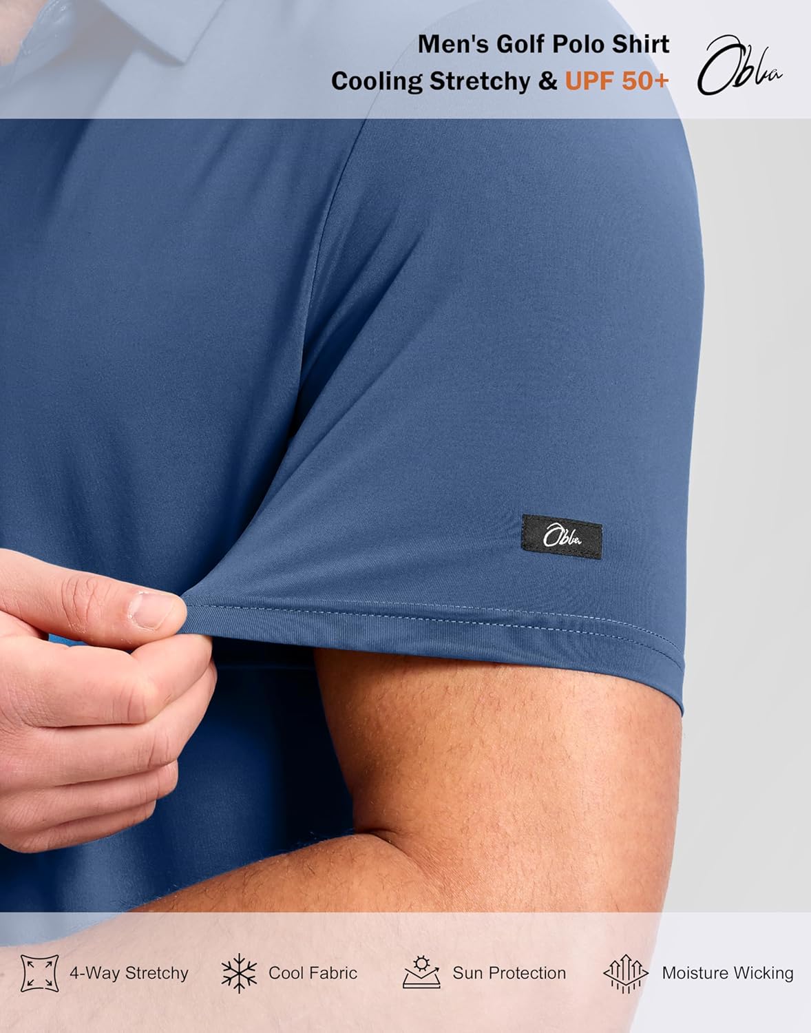 Obla Men's Golf Shirt - Short Sleeve Moisture-Wicking Performance Polo | Athletic Casual Wear