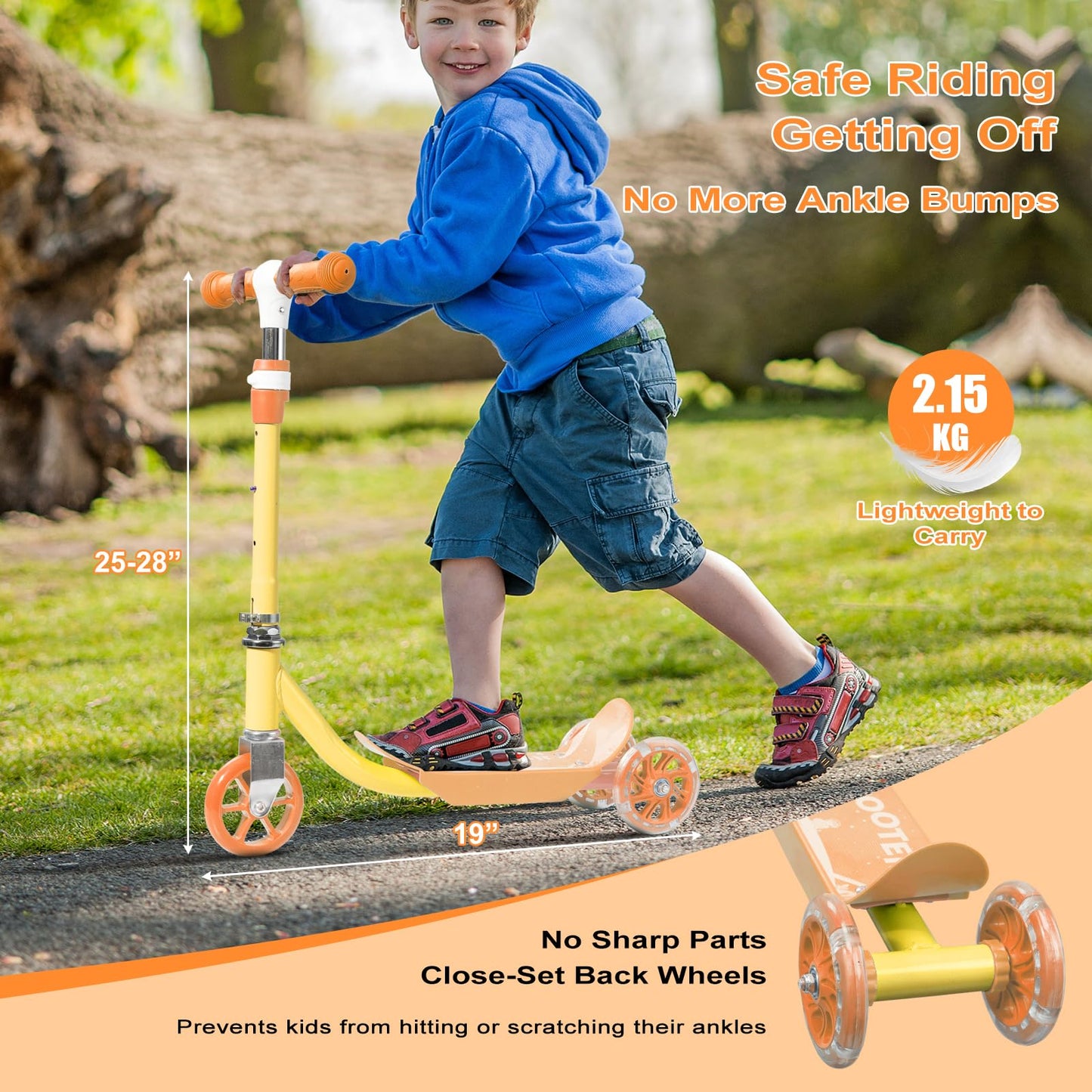 Scooter: LED Lighted 3 Wheel Scooters for Kids 3-5, Toddler Scooter for 3 Year Old, Heavy Duty Metal, 3 Adjustable Height Handlebars, Anti-Slip Deck, for Boys Girls Ages 3-5 5-7, up to 110 Lbs