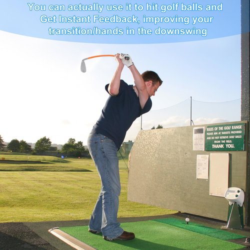 Asyxstar Golf Swing Trainer Golf Training Aid for Strength & Swing Speed, Golf Warm-up Stick for Tempo & Flexibility Training, Golf Training Club, 7 Iron Golf Swing Trainer