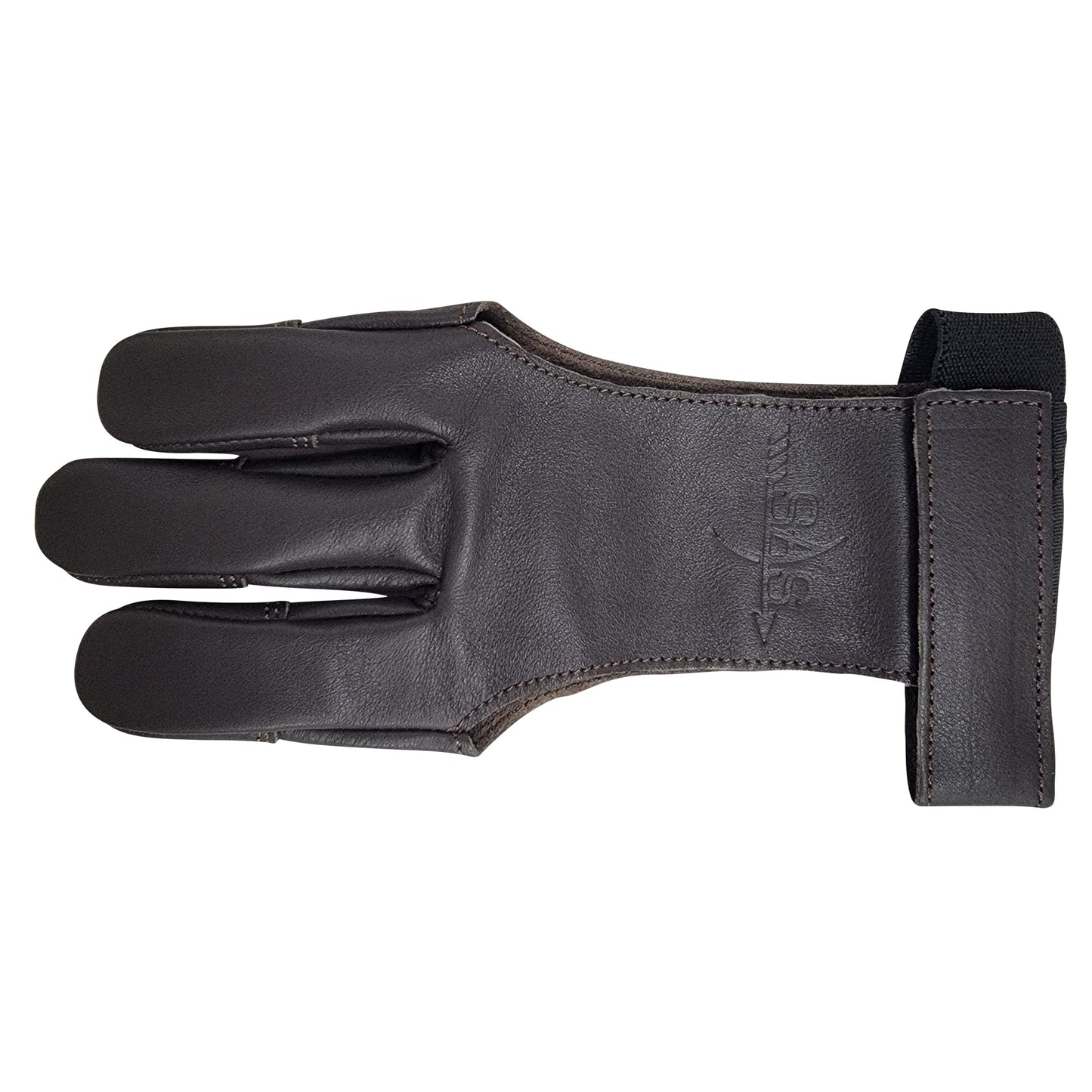 SAS Leather Traditional 3 Finger Archery Shooting Gloves for Recurve or Compound Bow - Hunting Target Protective Finger Tab Three Finger Guard for Adults, Men Women and Youth (Black, X-Large)