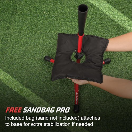 BaseGoal Baseball Tee for Kids - Adjustable Height Batting & Softball Tee | Perfect for Teeball & Travel