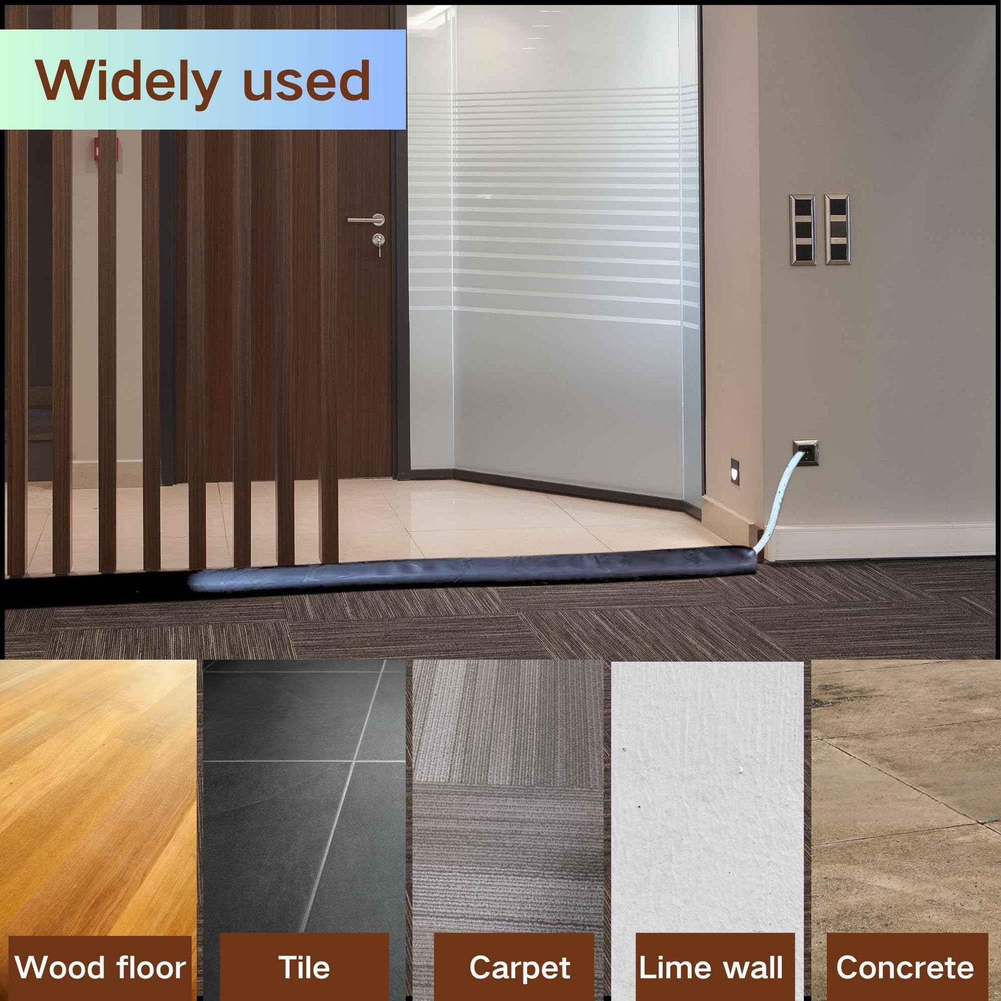 BEIEBIJOB 10ft Self Adhesive Floor Cord Cover,Cable Cavity:0.61"(W) x 0.32"(H),Heavy Duty Soft PVC Cable Protector and Extension Cord Hider,Cord Management System to Hide Wires on Floor,Yellow Wood