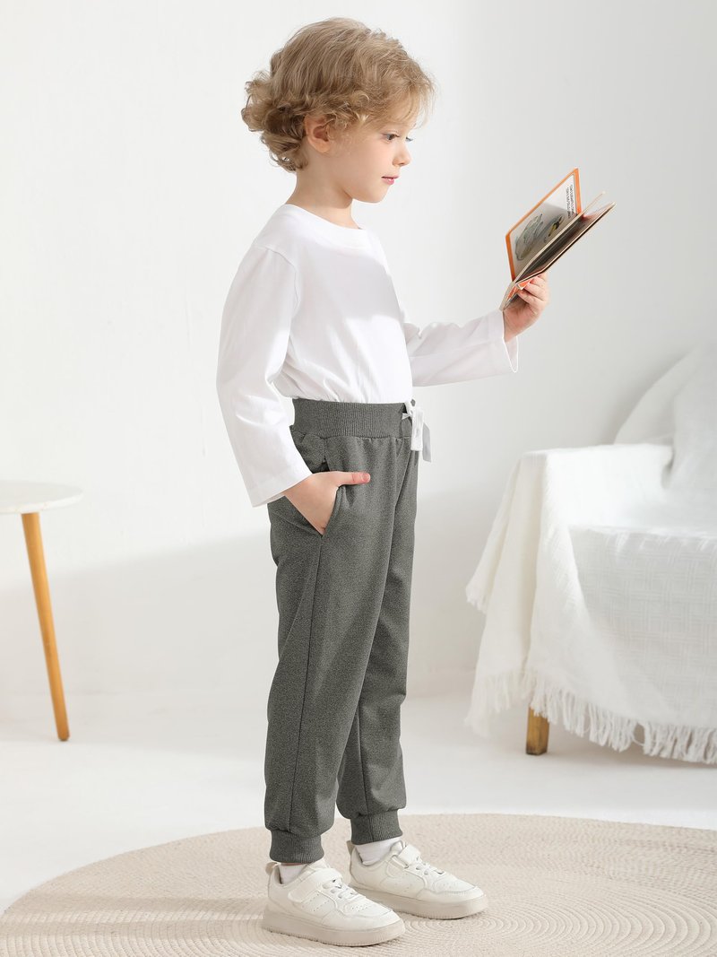 Resinta 3 Pack Toddler Boys Sweatpants Kids Active Jogger Pants Boys Casual Athletic Pull On Pants with Drawstring Pockets