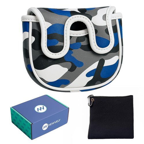Golf Club Putter Cover Headcover for Blade Mallet Putter Cover with Magnetic Closure and Golf Towel