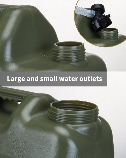 UPWOIGH 5 Gallon Water Jug Set of 2, Camping Water Container, Truly No Leakage Water Storage, Large Military Green Water Tank,BPA Free Portable Emergency Overlanding Gear for Outdoors Hiking