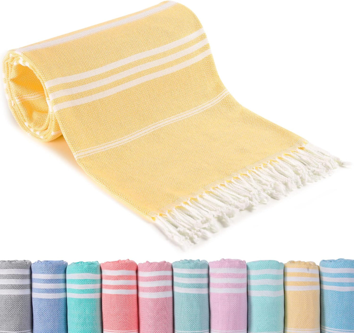 Skiennix Turkish Beach Towel - Quick Dry, Sand-Free, Oversized & Lightweight for Pool or Vacation