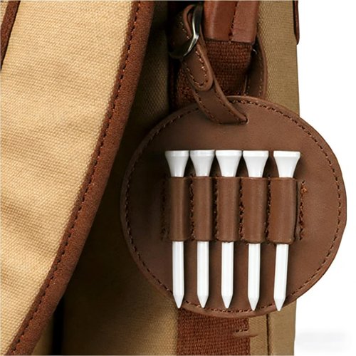 LH90H Golf Tee Holder for Bag, Golf Tee Carrier with 10 PCS Wooden Golf Tees 2-3/4 inch, Golf Accessories for Men and Women, Golf Bag Accessory and Golf Gift (Brown)