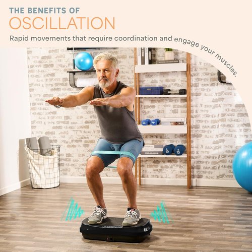Lifepro Waver Mini Vibration Plate - Compact Exercise Machine with Remote & Bands | 99 Speed Levels for Muscle Toning & Lymphatic Drainage