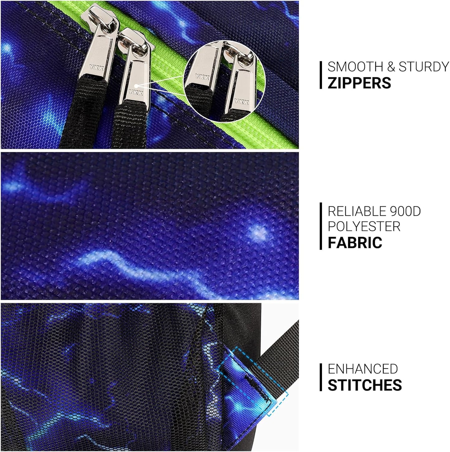 ZORFIN 26L Water Resistant Backpack for College & Travel - Blue Lightning Design
