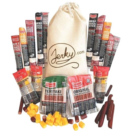 Jerky.com 26pc Meat Sticks Variety Pack - Low Sugar, High Protein Jerky Gifts for Men | Gluten Free & Keto Options