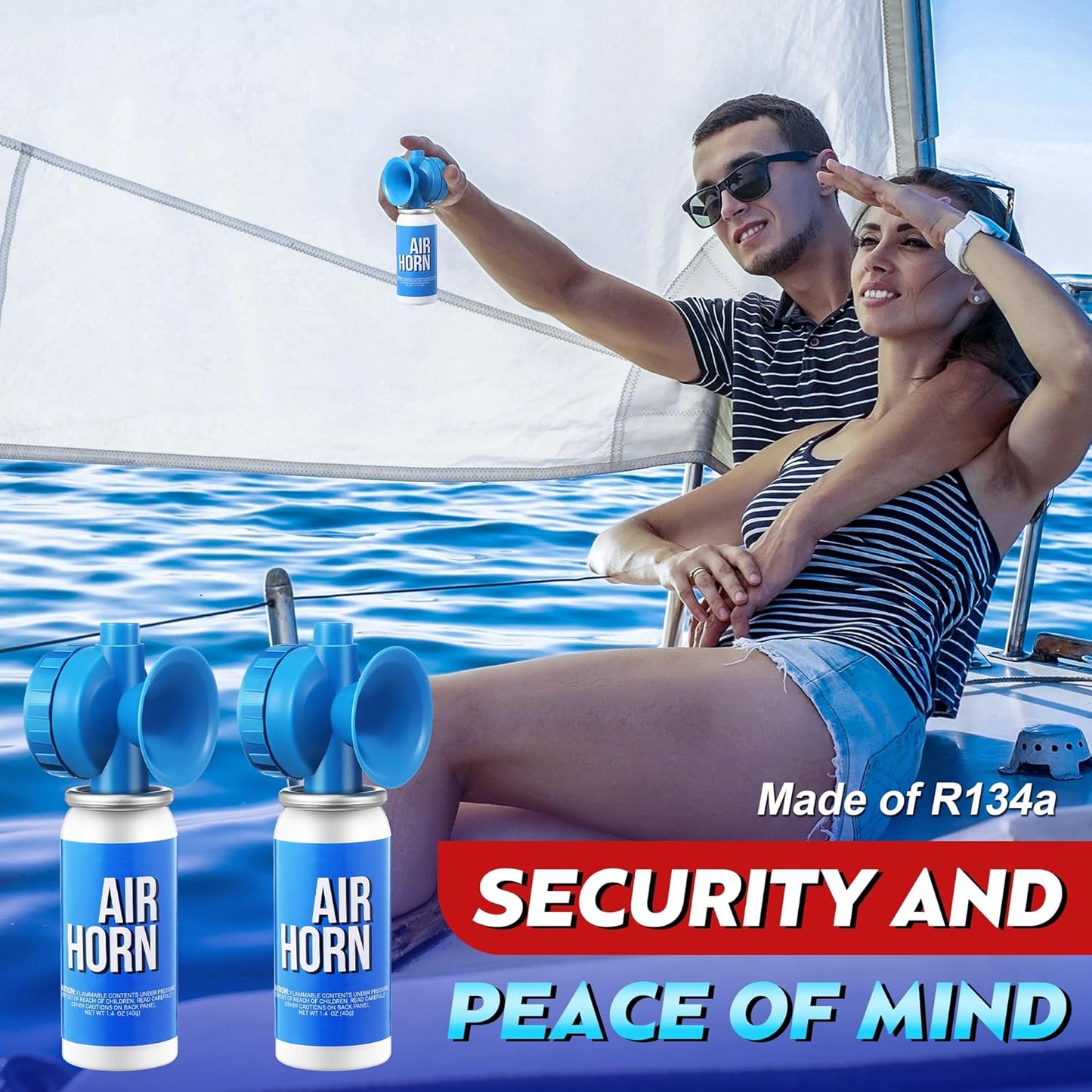 Saillong Marine Boat Air Horn - Loud 1.4oz Safety Horn for Emergency Use | Compact Mini Design