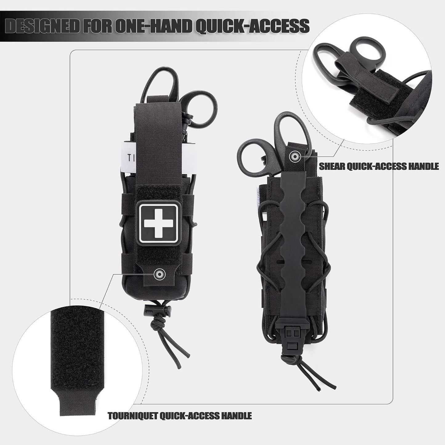 Tactical Tourniquet Holder by [Brand Name] - Adjustable Molle Pouch for Belt & Vest | Scissor Holster & EDC Tool Storage