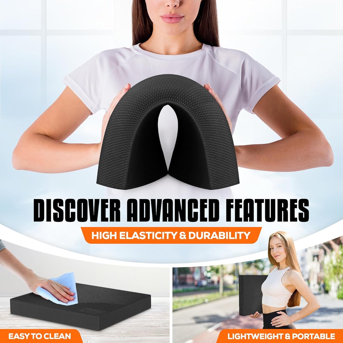 Yes4All Balance Pad - Nonslip TPE Foam for Fitness & Yoga | Available in L, XL, XXL - Multicolor Options