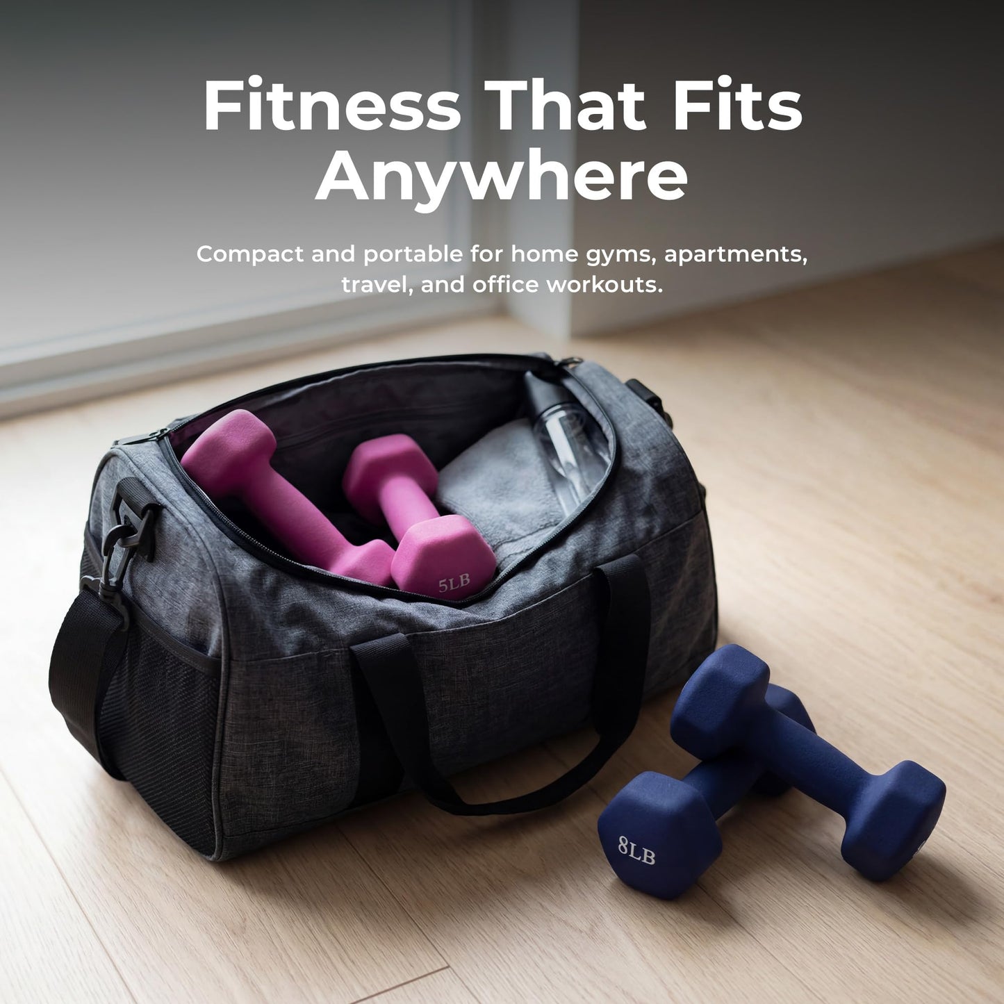 Sunny Health & Fitness Neoprene Dumbbell - 5 Lbs - Pair