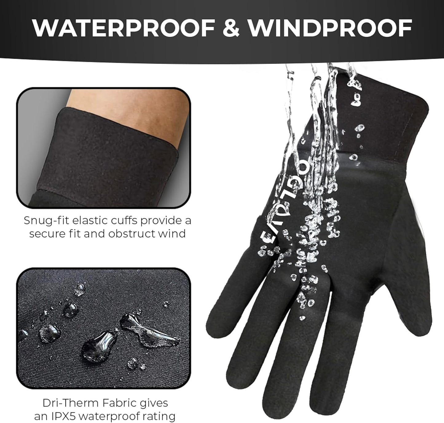 OGLOVE Kids Waterproof Soccer Field Gloves - Thermal Anti-Slip Grip Youth Sports Gloves for Cold Weather
