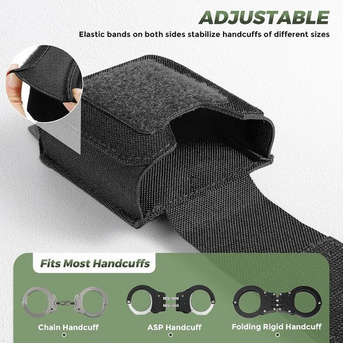 ASP Molle Handcuff Pouch - Tactical Holster with USA Flag Patch for Duty Belt & Vest