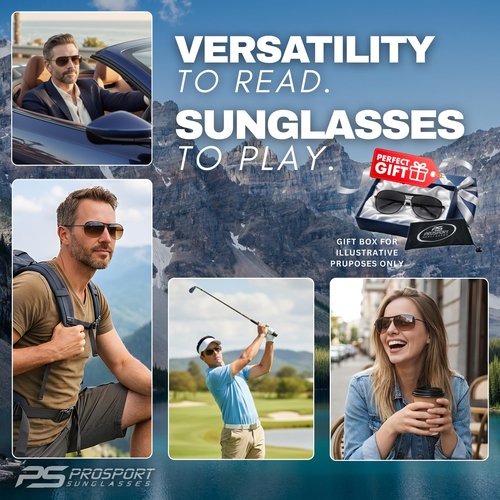proSPORT Aviator Bifocal Sunglasses +2.00 Bronze Frame Brown Lens Bifocal for Men and Women