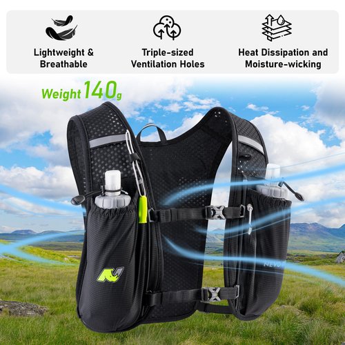 Hydration Running Vest for Women, Water Vest Backpack 5L Small, Lightweight Hydration Pack Vest Women for Hiking, Trail Marathon Race (Pack with 1.5L Water Bladder)