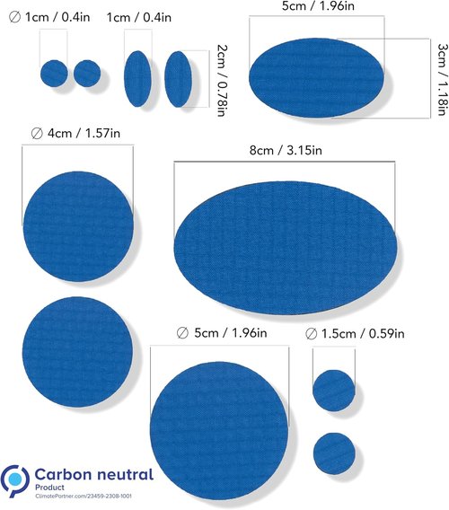 aZengear Repair Patches - Waterproof Self-Adhesive for Jackets, Tents, Shoes & More | 11 Pieces, Blue