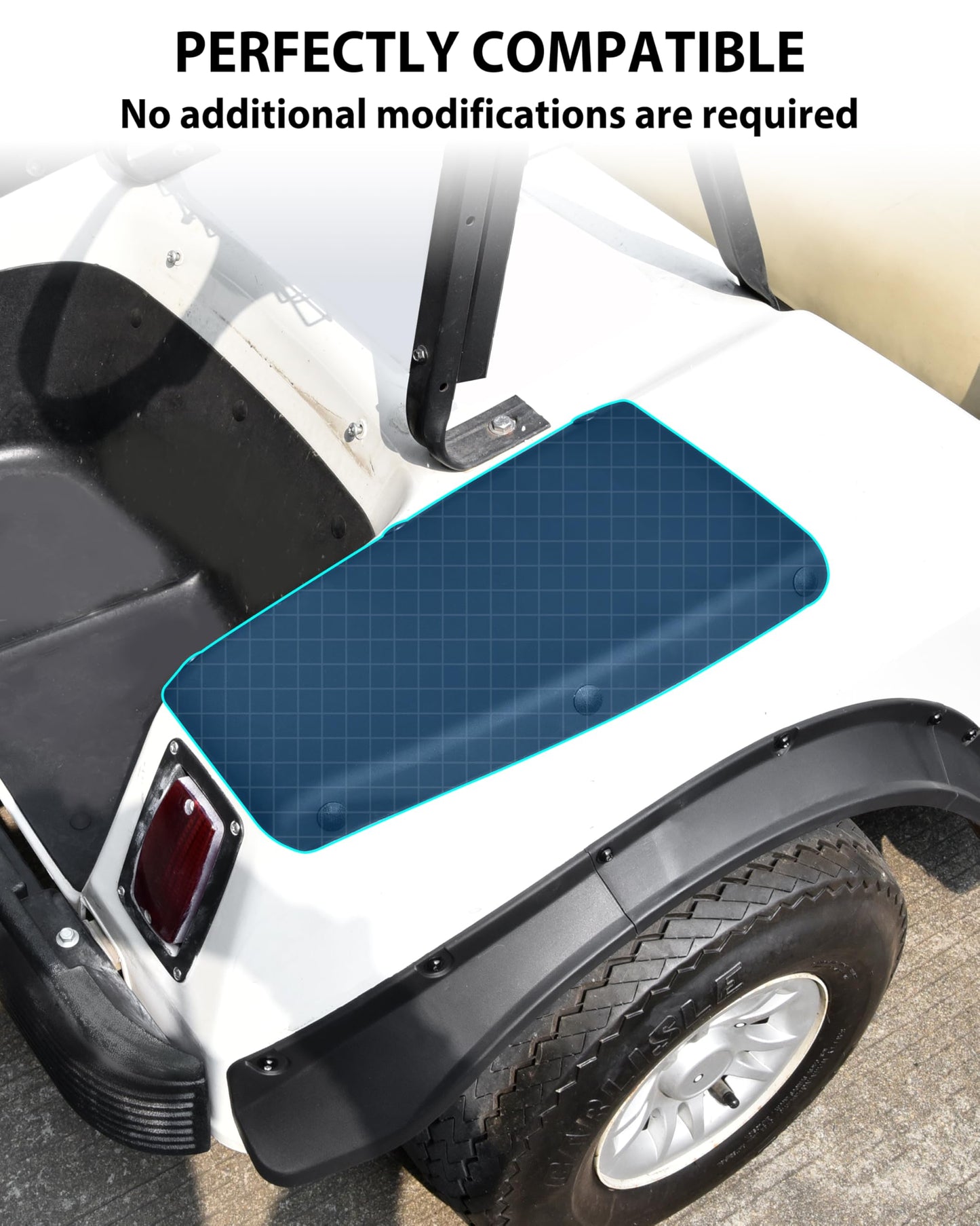 SAUTVS Scuff Guard Plastic Pad Rear Side Guard Panels Set Compatible with Club Car DS Golf Cart 1981+ Accessories, 2pcs (Driver & Passenger Side)