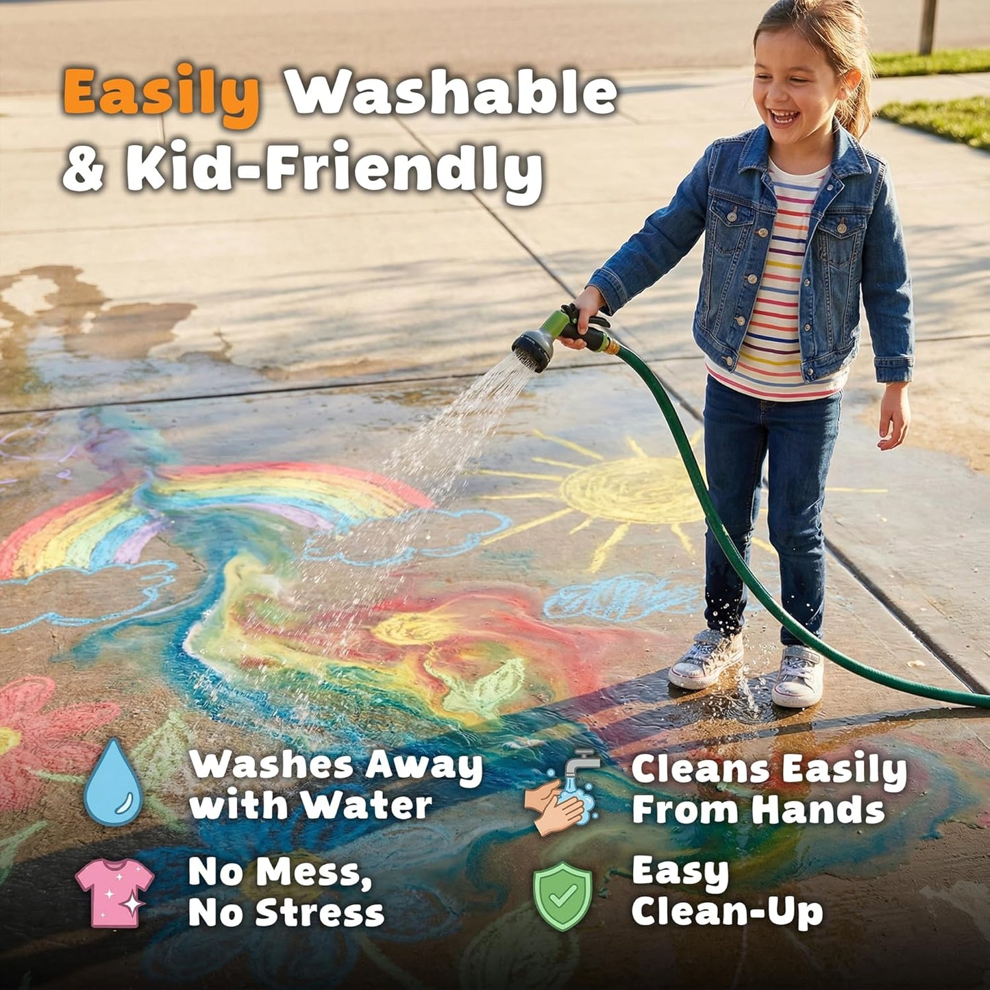 Skiennix 24 PCS Sidewalk Chalk Set - Non-Toxic Jumbo Chalks in 13 Vibrant Colors - Perfect for Kids & Toddlers Outdoor Fun