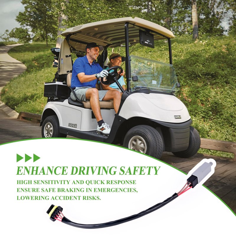 10L0L Golf Cart Accelerator & Brake Pedal Switch with Jumper Harness, Compatible with EZGO RXV 2008-up Electric, Replaces OEM 607605 610668 606711 612889 615747