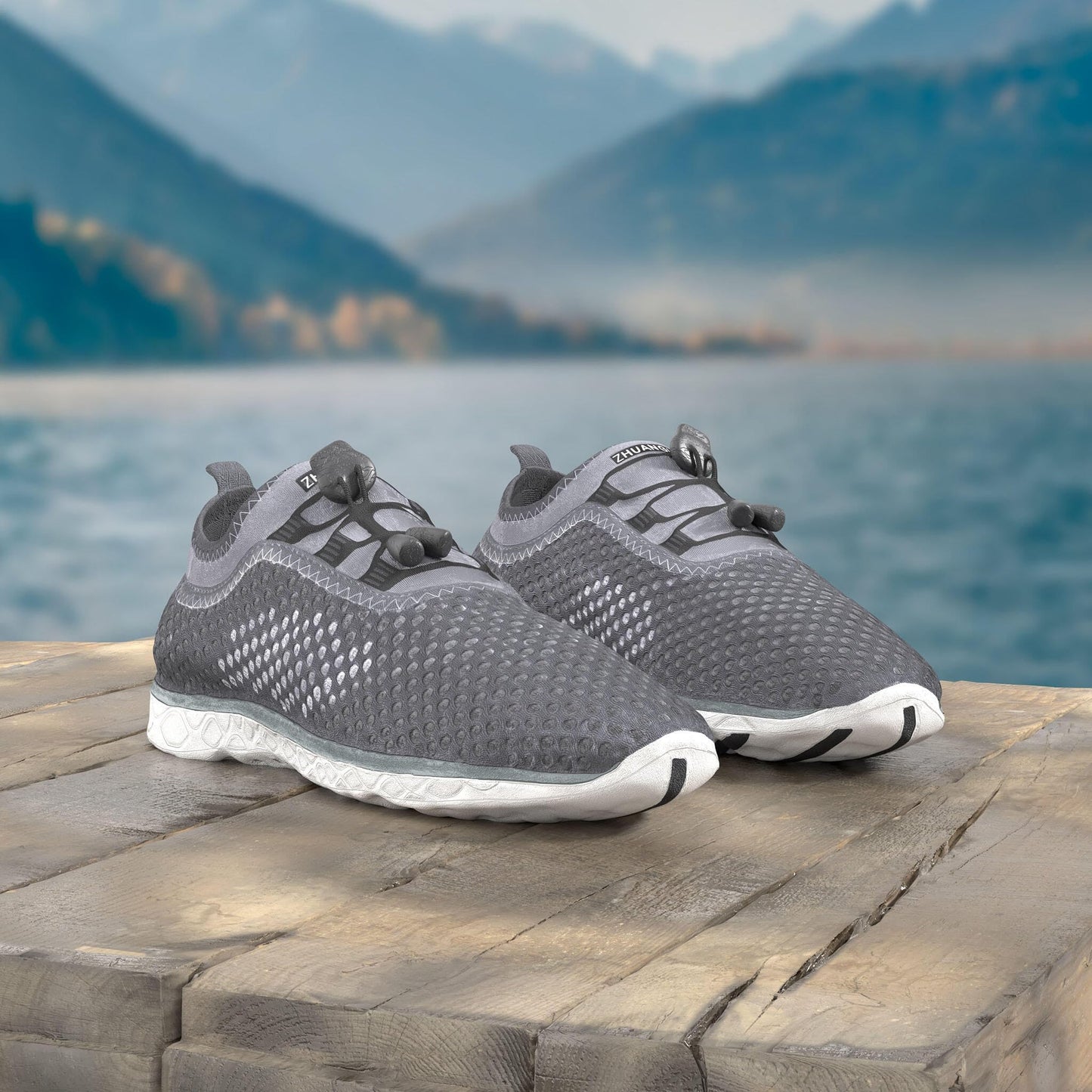 Zhuanglin Women's Quick Drying Aqua Water Shoes,Darkgrey,8 B(M) US