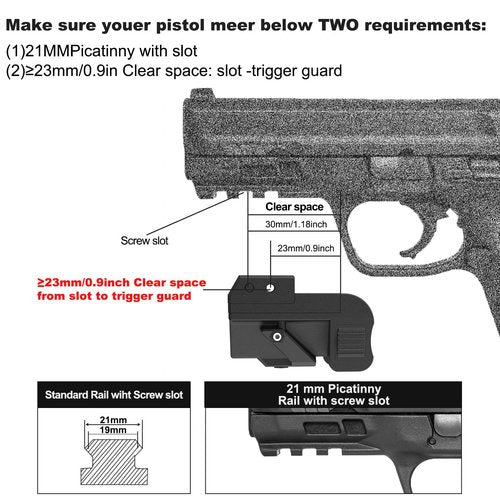 XYH-Win Tactical IR Laser Sight Fit Picatinny Rail Mount for Pistol Handgun Rifle Shockproof Gun Infrared (IR) Beam with USB Rechargeable Cable, Laser Class IIIA, 5mW