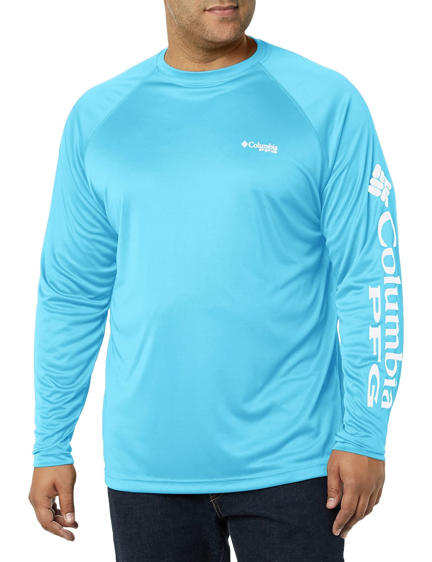 Columbia Men's Terminal Tackle Long Sleeve Fishing Shirt, Bright Nectar/Carbon Logo, XX-Large