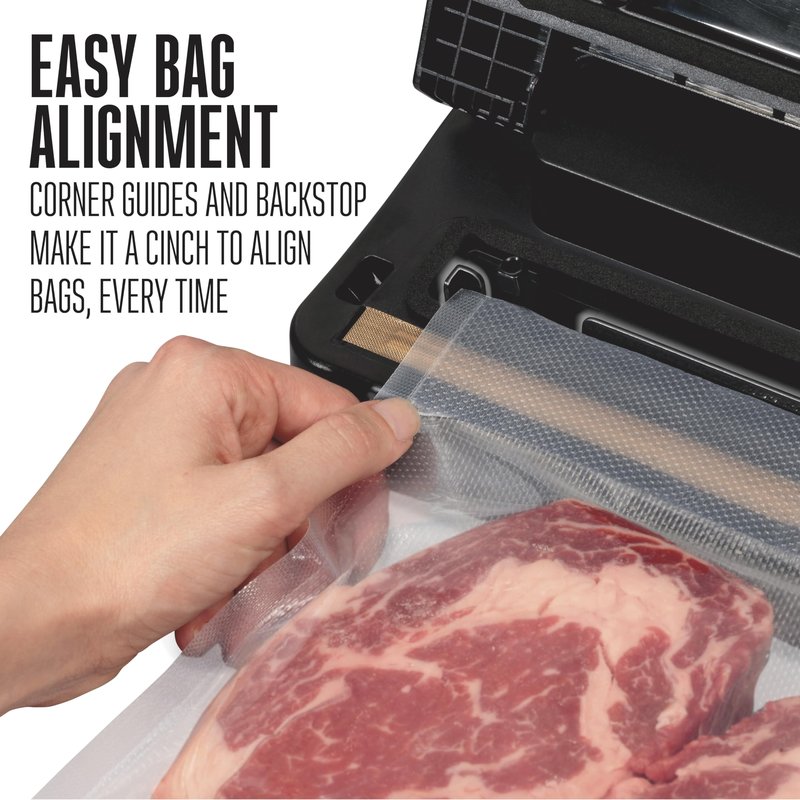 Weston Compact Food Vacuum Sealer Machine, Powerful 23” Hg Pump, For bags Up To 11” Wide, 100 Watts, Corner Guides for Easy Align, Intuitive Controls + Pulse Function, Black (65-2061-W)