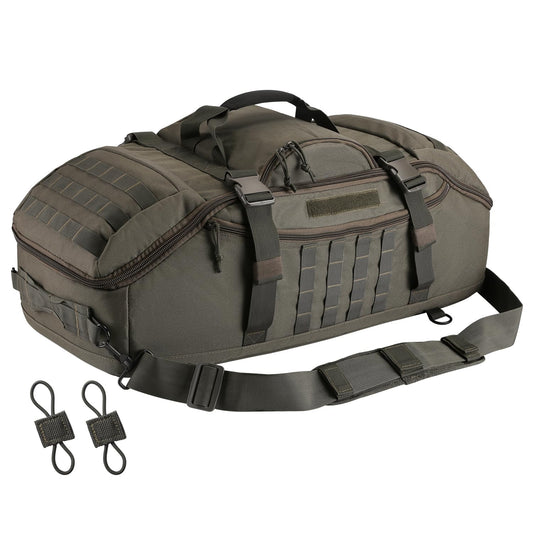 Hannibal Tactical 65L Large Duffle Bag, 3-in-1 Tactical Backpack MOLLE Pack for Sports, Gym, Outdoor, Olive Green
