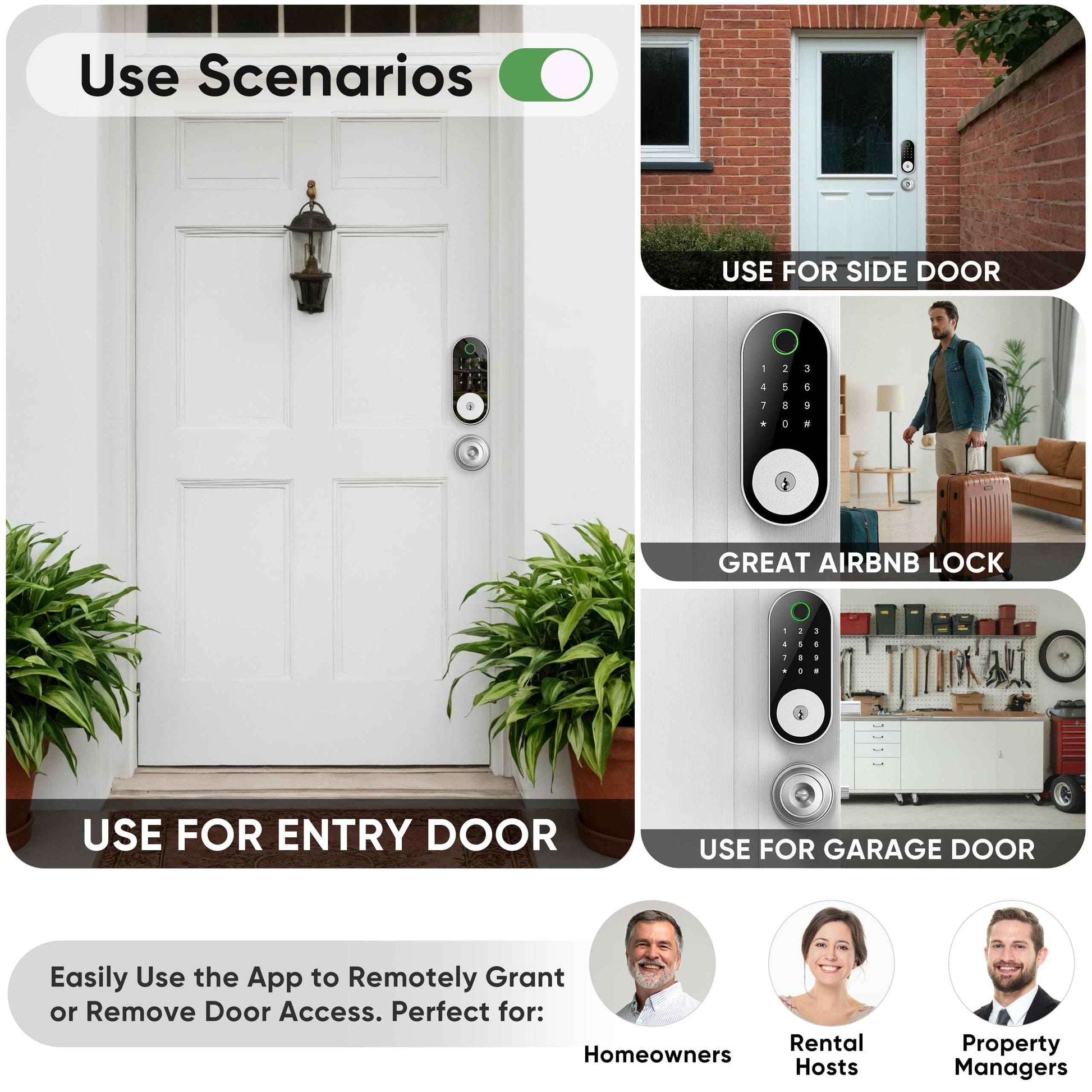 Smart Door-Lock Keyless-Entry Keypad Deadbolt: Dermum Electronic/Electric Door Lock with Code, App Control Digital Biometric Fingerprint Lock for Front, Interior, Exterior & Bedroom Doors (Silver)