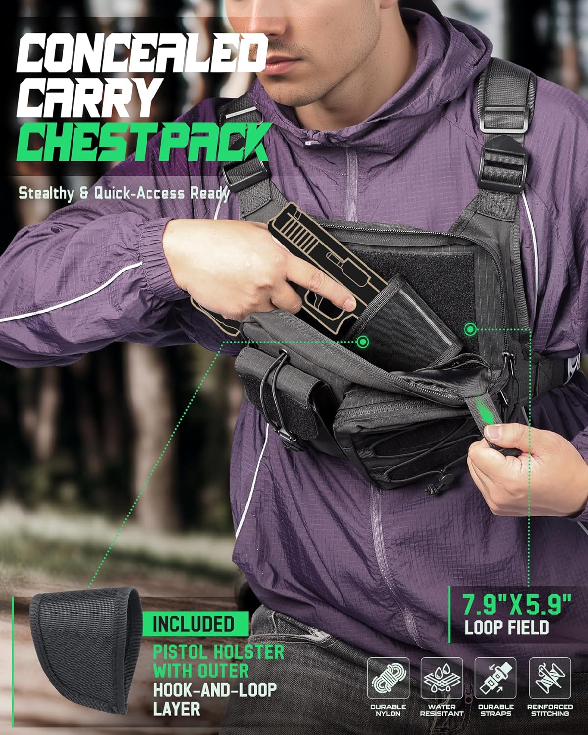 RXW Chest Bag - Tactical Hiking Pack for Men & Women | Versatile Sport Vest for Running & Outdoor Adventures