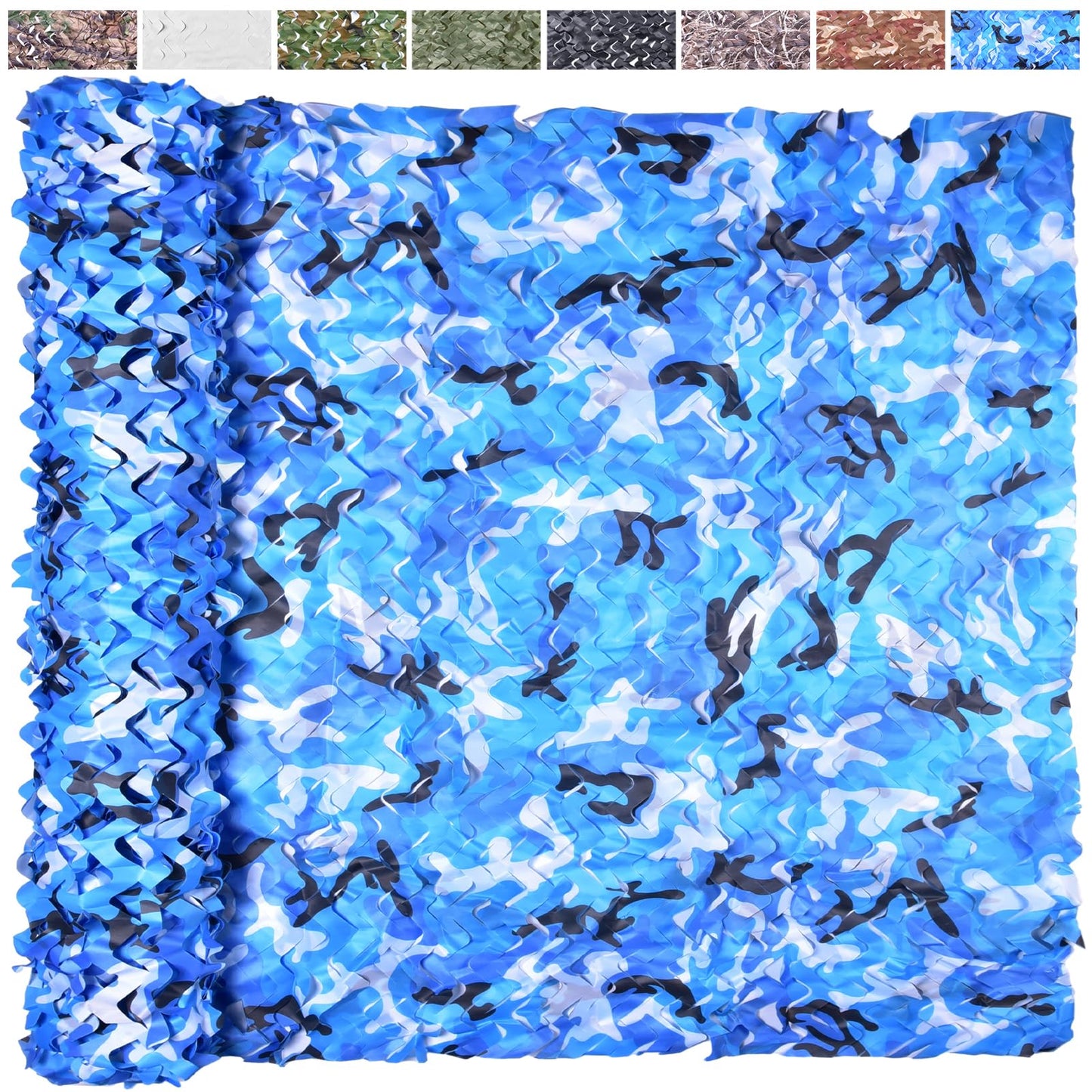 Yeacool Camo Tarp Burlap Camo Netting Camouflage Netting Bulk Roll for Party Decoration Sunshade Camping Birthday Theme Boat Cover Beach Event(Ocean Camo, 16.4ftx4.9ft, 5m*1.5m)