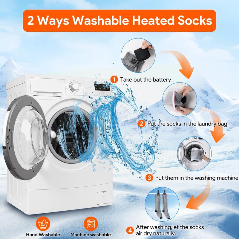 Minthouz Heated Socks, APP Control, 7.4V 5000mAh Rechargeable Battery Powered Smart Foot Warmers Thermal Socks for Men Women, Washable for Winter Fishing Cycling Skiing Skating Hiking Camping