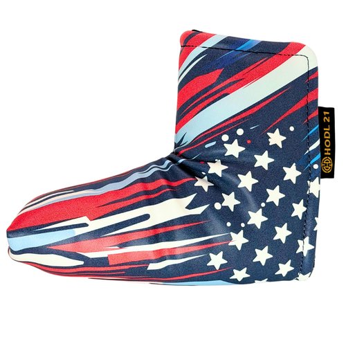 HODL 21 Stars & Stripes American Flag Golf Putter Cover - USA Flag Design, Fits Blade Putters, Waterproof & Protective Golf Club Cover, Stars and Stripes Design