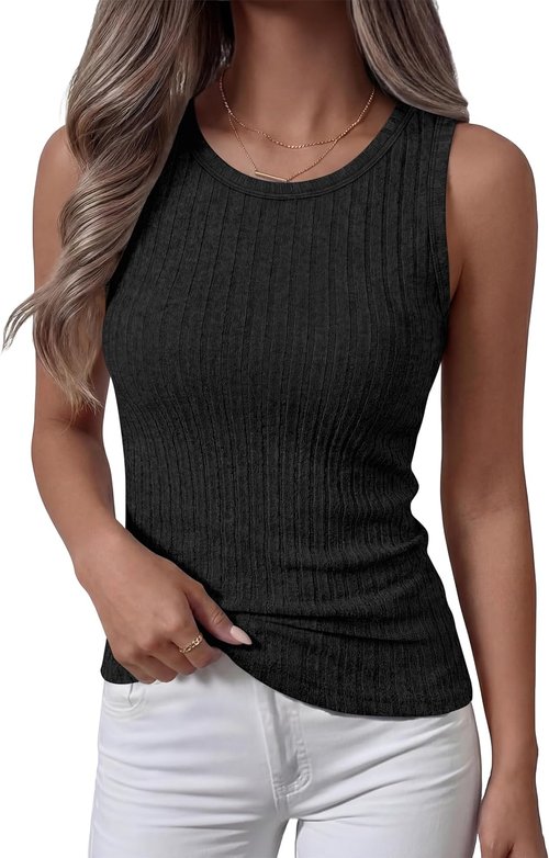 ANRABESS High Neck Tank Top - Soft Slim Fit Sleeveless Shirt for Women | Trendy Summer Casual Wear